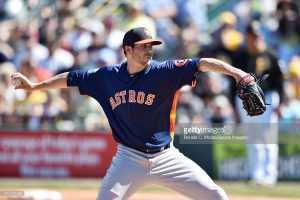 BRADENTON, FL - MARCH 06: Pitcher James Hoyt #65 of the Houston Astros pitches during a spring training game against the Pittsburgh Pirates at McKechnie Field on March 6, 2016 in Bradenton, Florida. (Photo by Ronald C. Modra/Sports Imagery/Getty Images) *** Local Caption *** James Hoyt